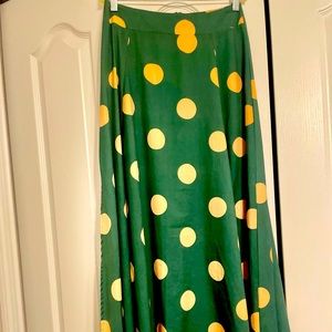 Green polka dots skirt